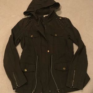 Army green jacket with embellishments